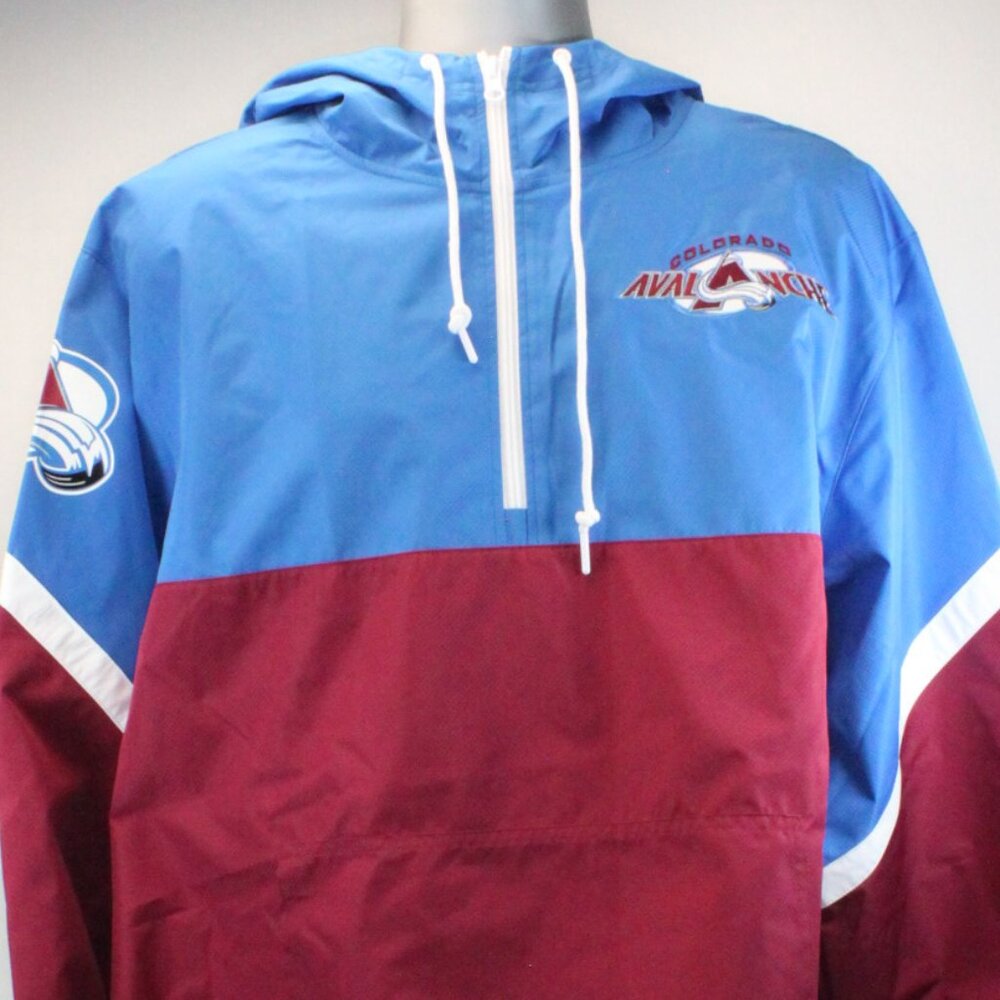 Colorado Avalanche Hooded Long Sleeve Windbreaker Jacket Men's Size XL